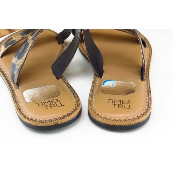 Time And Tru Sz 6 W Brown Slide Synthetic Women Sandals 0605388341358 - Picture 5 of 8
